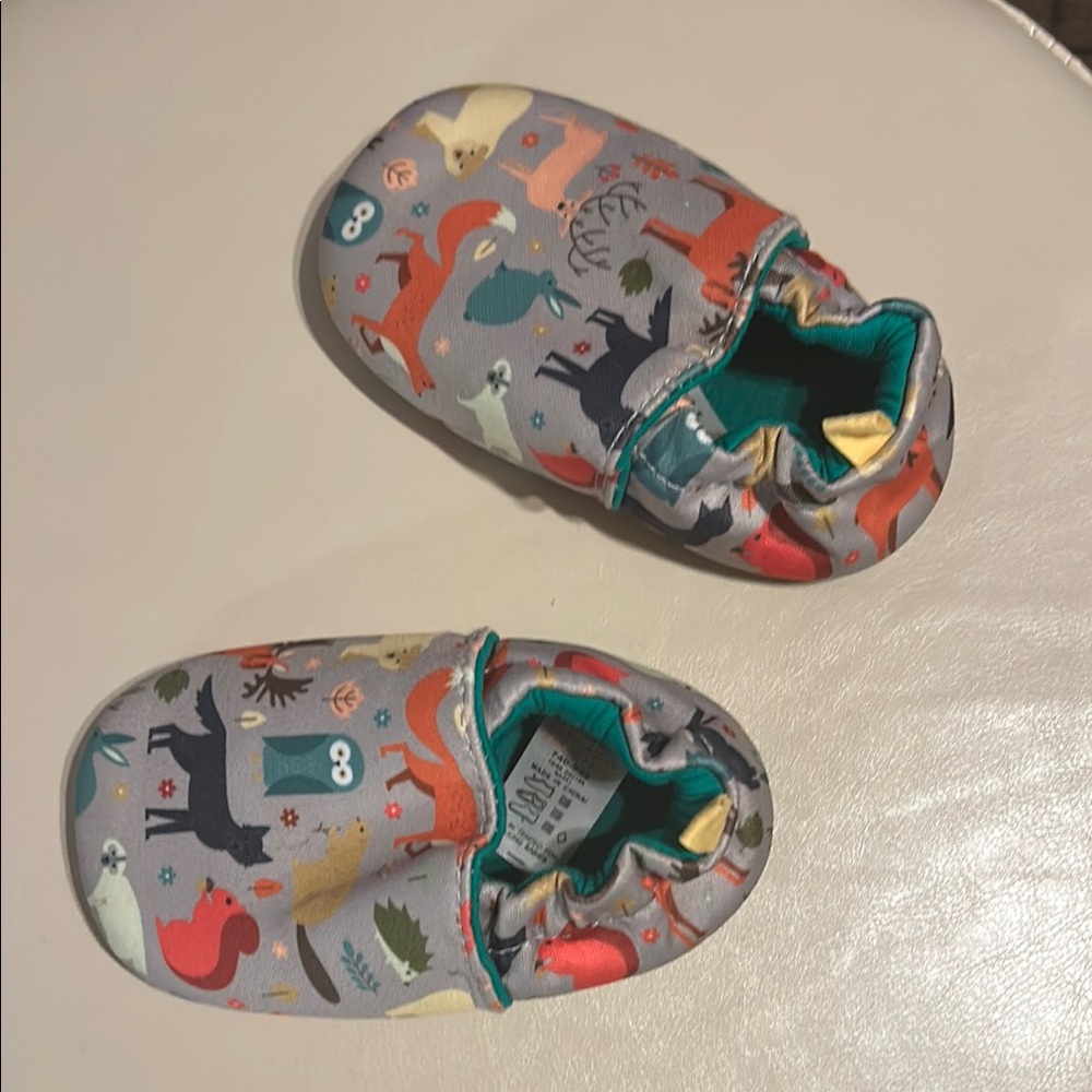 Gray Soft Slip-On Slippers with Whimsical Design